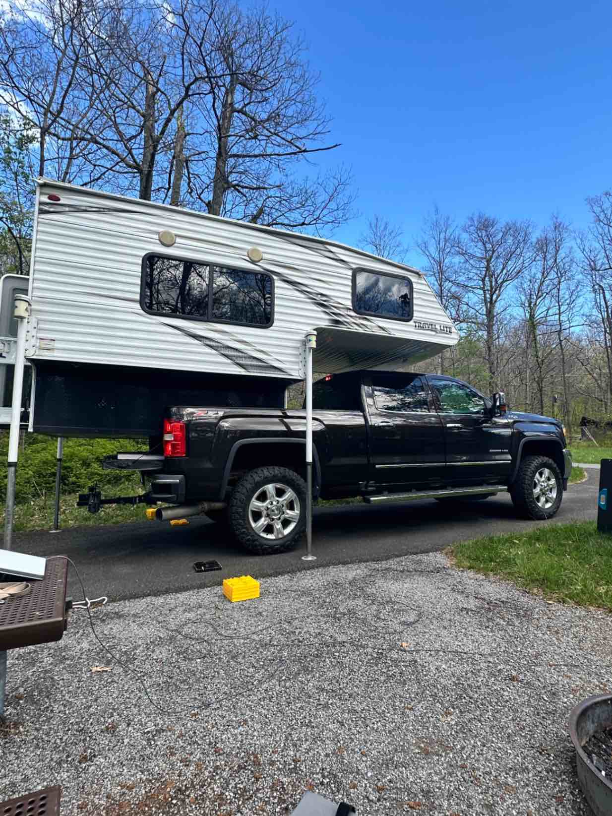 Camping in a campground with dogs